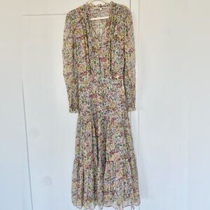 Veronica Beard Stacia Silk Floral Garden Maxi Dress | Size 4 | Wedding Guest